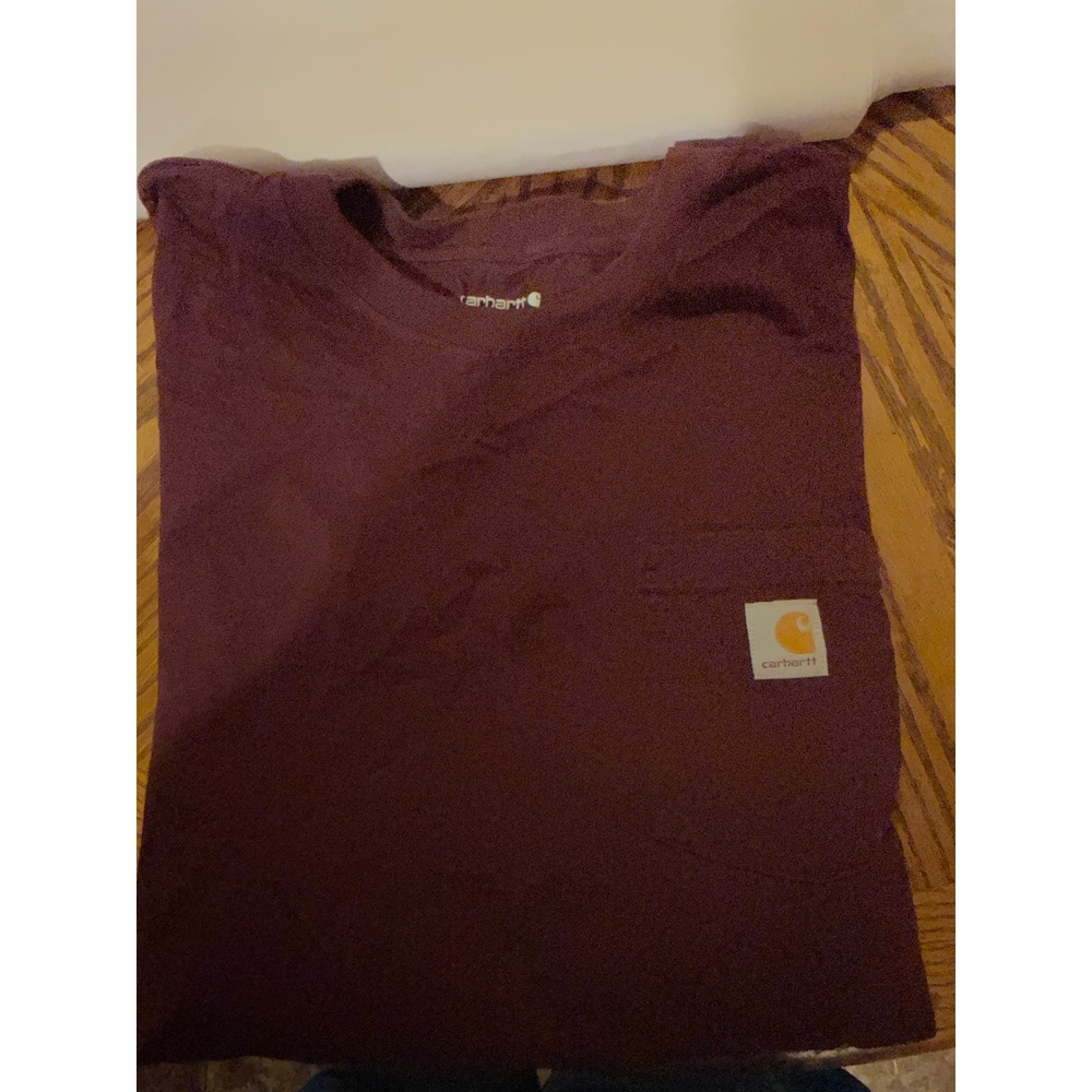 Carhartt Mens Loose Fit Short Sleeve Pocket T-Shirt Burgundy Maroon 2XL K87